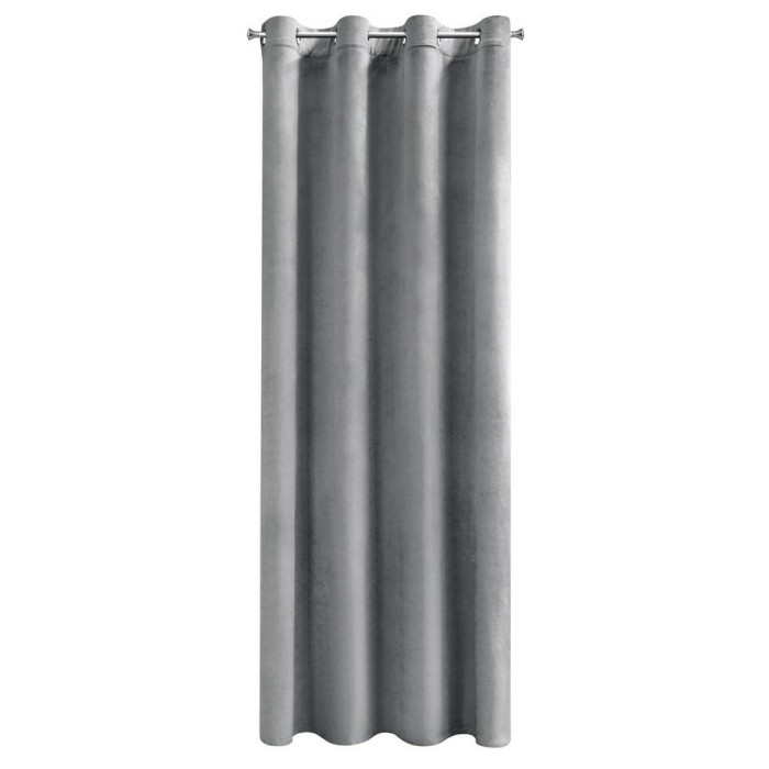 Zasłona 140x250 srebrna Melanie na przelotkach welurowa-2