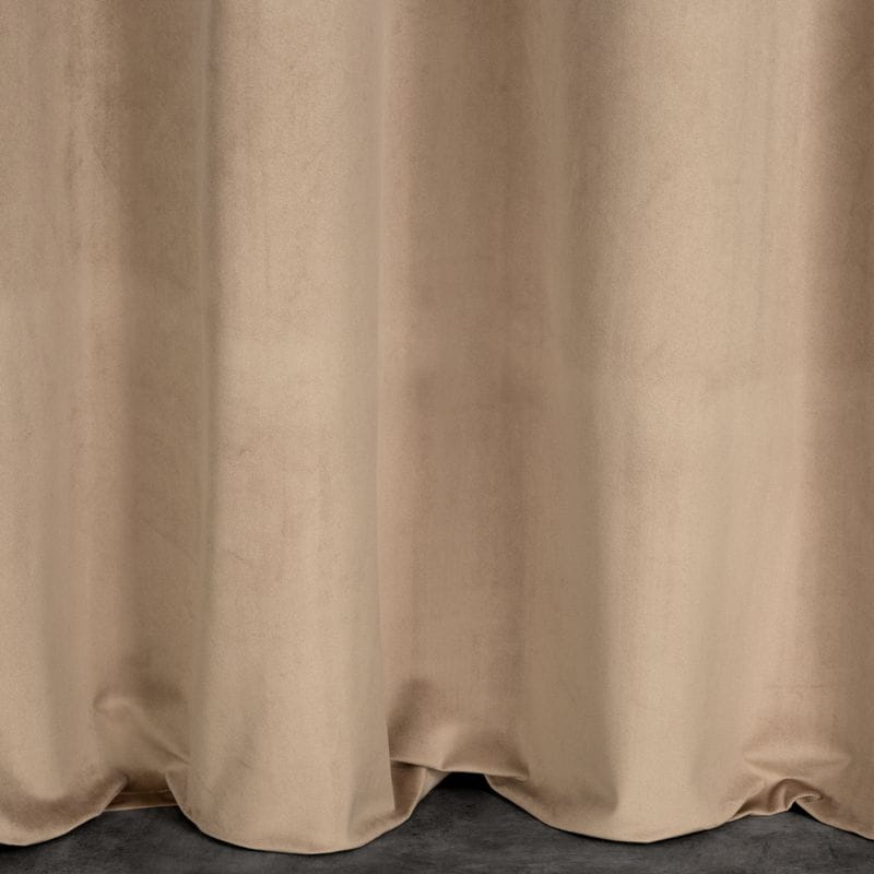 Zasłona 140x250 beżowa ciemna Melanie na przelotkach welurowa-5