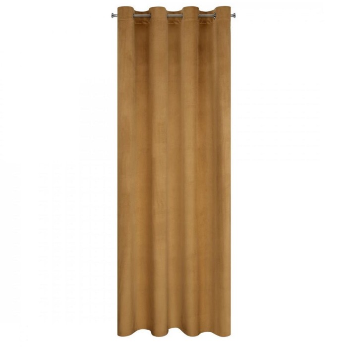 Zasłona 140x250 złota Melanie na przelotkach welurowa-2