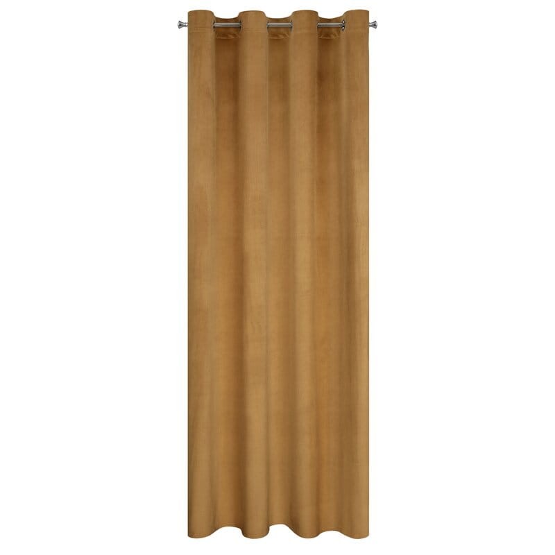 Zasłona 140x250 miodowa Melanie na przelotkach welurowa-2