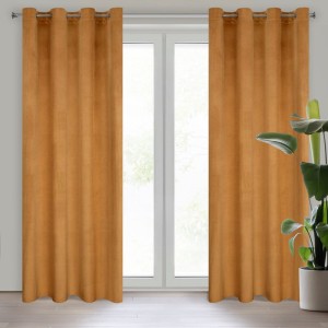 Zasłona 140x250 miodowa Melanie na przelotkach welurowa-1