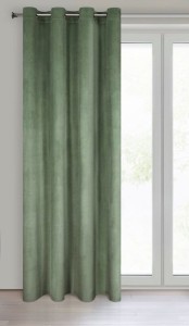 Zasłona 140x250 miętowa ciemna Melanie na przelotkach welurowa-3