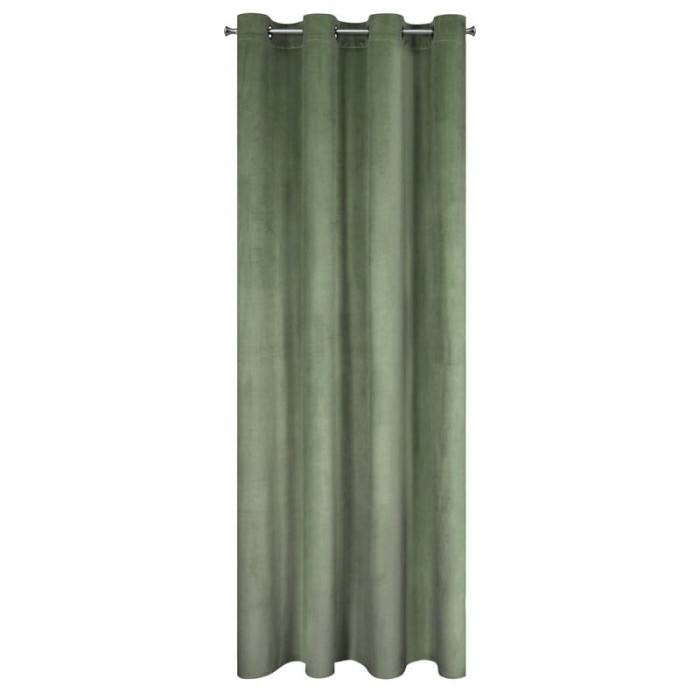 Zasłona 140x250 oliwkowa Melanie na przelotkach welurowa-2