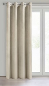 Zasłona 140x250 beżowa jasna Melanie na przelotkach welurowa-3