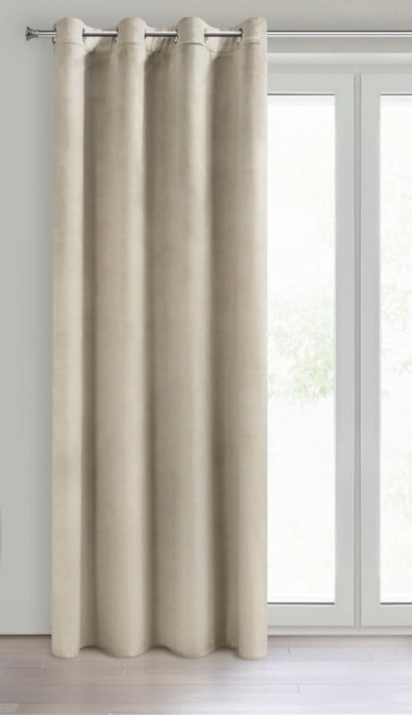 Zasłona 140x250 beżowa jasna Melanie na przelotkach welurowa-3