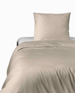 Pościel satynowa 140x200 Mako Satin 62 beżowa jasna z lamówką-3
