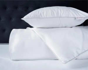 Pościel satynowa 180x200 Mako Satin 62 biała z lamówką-3