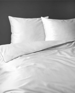 Pościel satynowa 180x200 Mako Satin 62 biała z lamówką-4