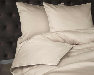 Pościel satynowa 180x200 Mako Satin 62 beżowa jasna z lamówką-3