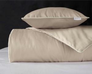 Pościel satynowa 180x200 Mako Satin 62 beżowa jasna z lamówką-4