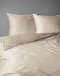 Pościel satynowa 180x200 Mako Satin 62 beżowa jasna z lamówką-5