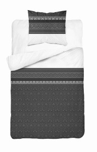 Pościel satynowa 140x200 Home Satin 11 grafitowa ornamenty-2