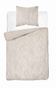 Pościel satynowa 140x200 Home Satin 41 beżowa liście-2