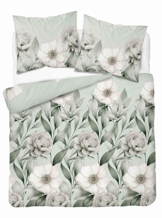 Pościel satynowa 220x200 Home Satin 410 zielona magnolia-2