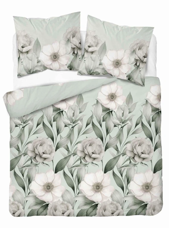 Pościel satynowa 220x200 Home Satin 410 zielona magnolia-2