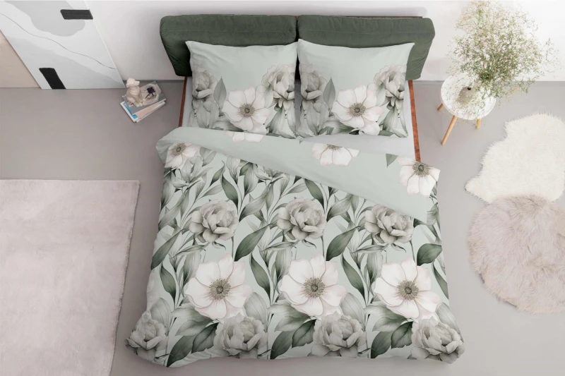 Pościel satynowa 220x200 Home Satin 410 zielona magnolia-3