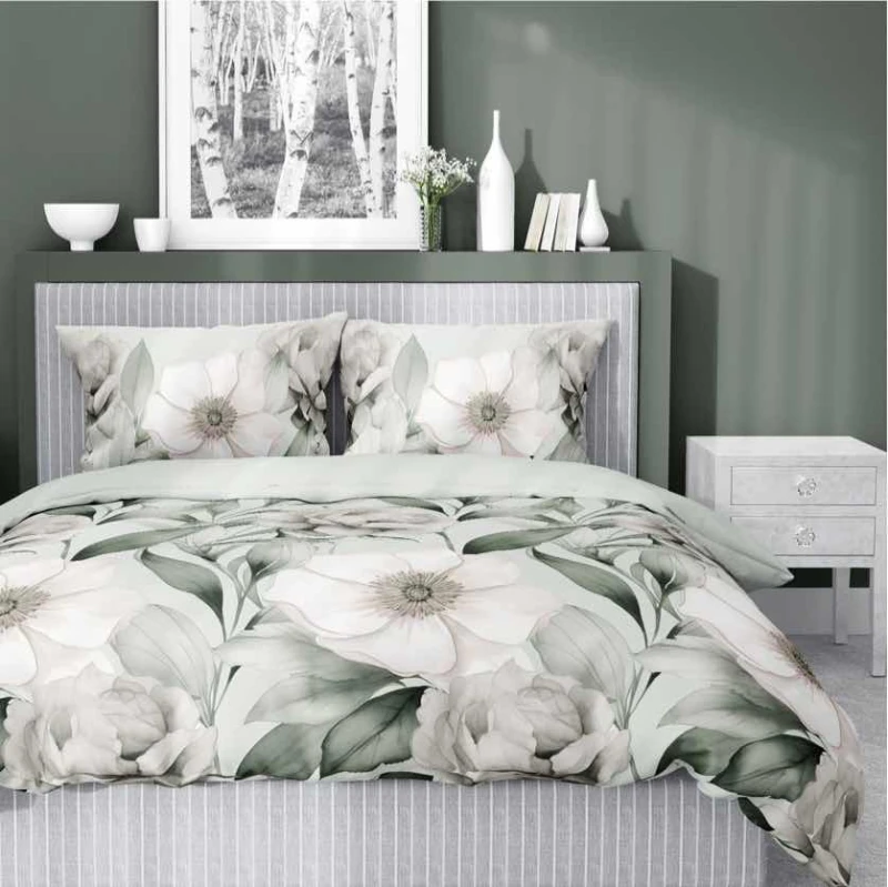 Pościel satynowa 220x200 Home Satin 410 zielona magnolia-1
