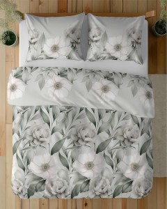 Pościel satynowa 220x200 Home Satin 410 zielona magnolia-5