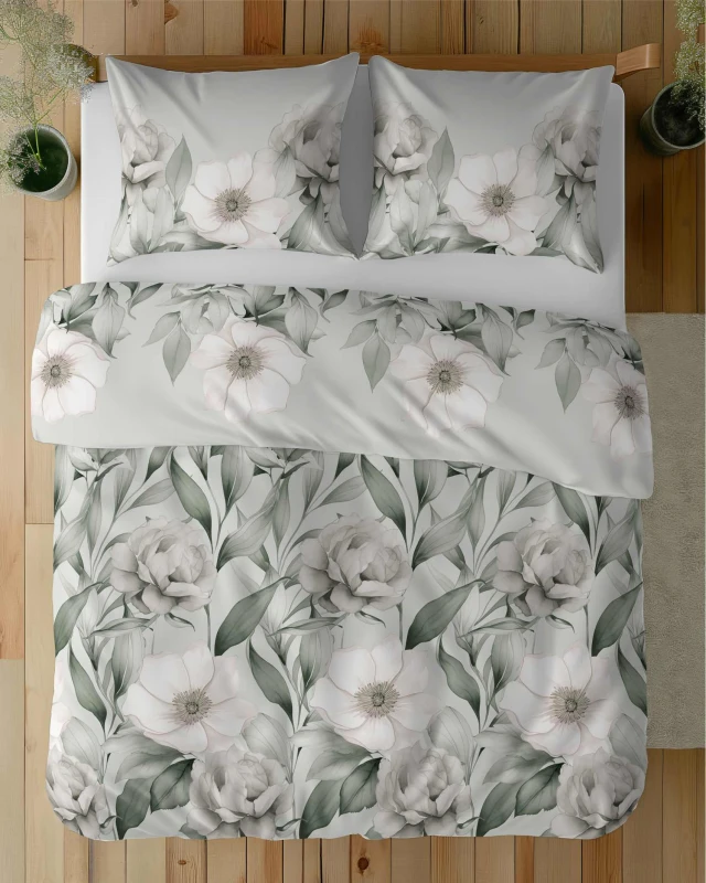 Pościel satynowa 220x200 Home Satin 410 zielona magnolia-5