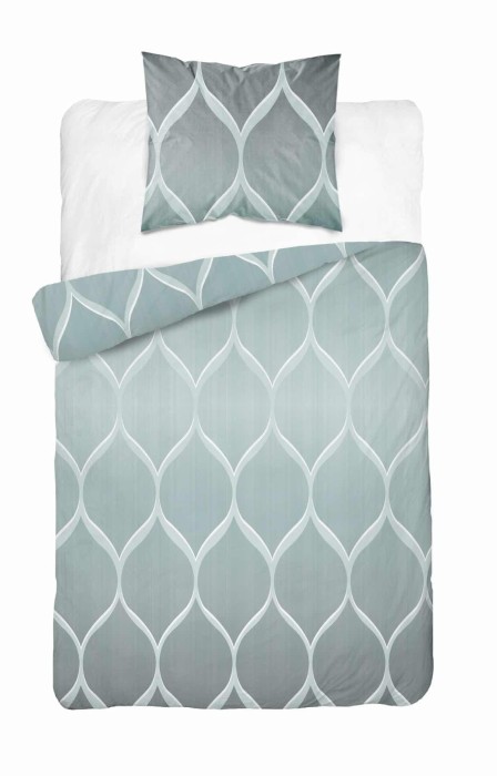 Pościel satynowa 140x200 Home Satin 41 miętowa geometryczna-2