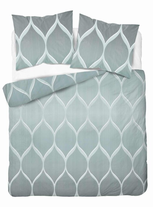 Pościel satynowa 220x200 Home Satin 410 miętowa geometryczna-2