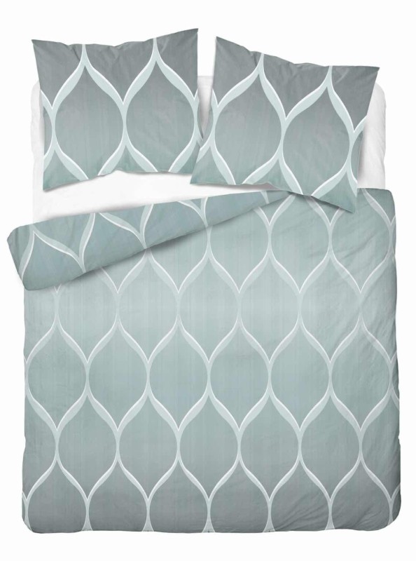 Pościel satynowa 220x200 Home Satin 410 miętowa geometryczna-2