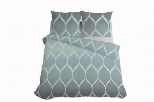 Pościel satynowa 220x200 Home Satin 410 miętowa geometryczna-4