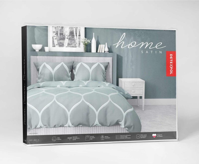Pościel satynowa 220x200 Home Satin 410 miętowa geometryczna-7