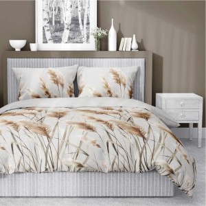 Pościel satynowa 160x200 Home Satin 410 szara jasna trawa-1