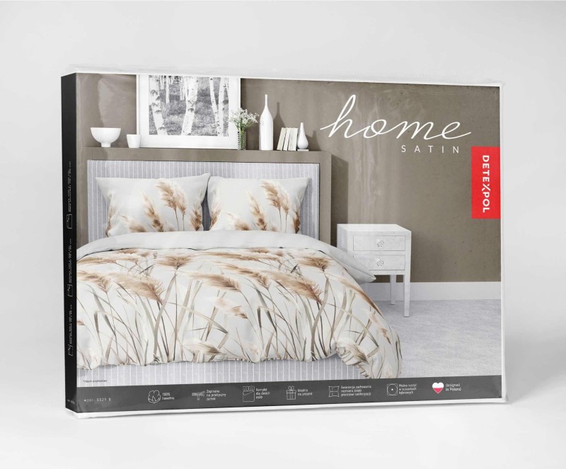 Pościel satynowa 160x200 Home Satin 410 szara jasna trawa-6