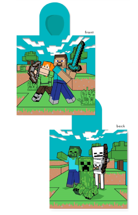 37233Poncho dla dzieci 50x110 Minecraft ręcznik z kapturem dziecięcy-1
