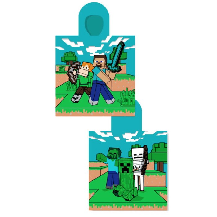 37233Poncho dla dzieci 50x110 Minecraft ręcznik z kapturem dziecięcy-2