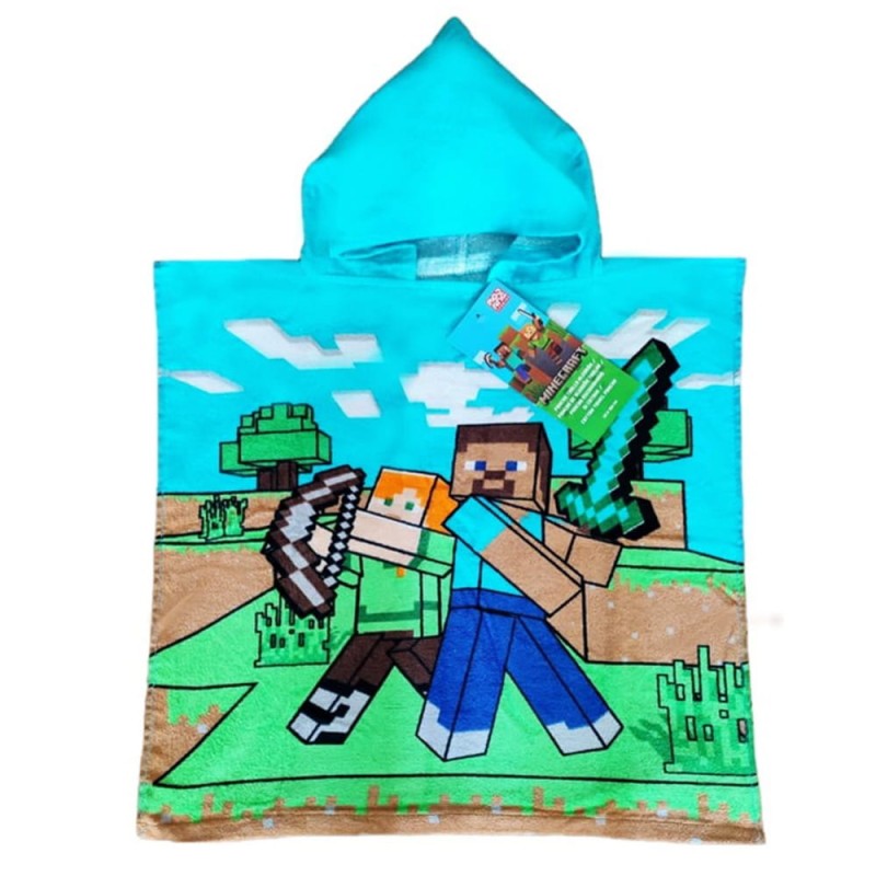 37233Poncho dla dzieci 50x110 Minecraft ręcznik z kapturem dziecięcy-3