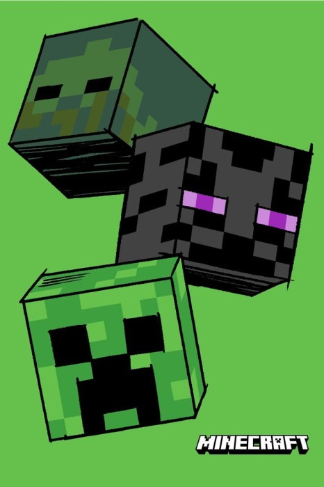 37237Kocyk z mikrofibry 100x150 Minecraft The Mobs Kids25-1