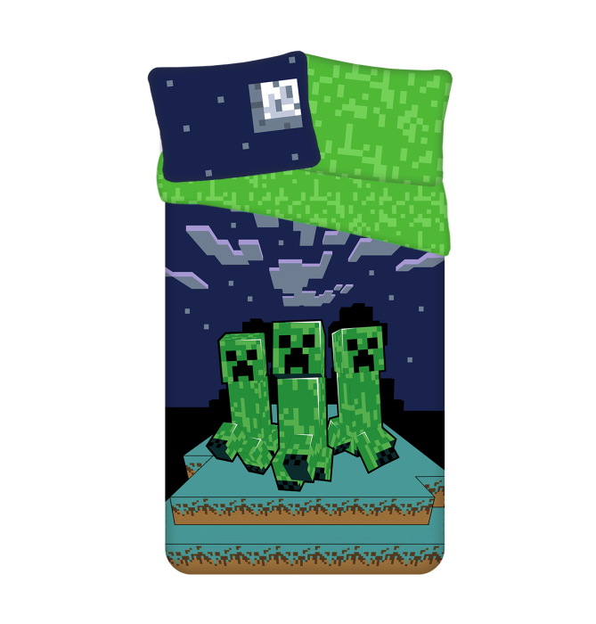 37238Pościel bawełniana 140x200 Minecraft Sssleep Tight poszewka 50x70-1
