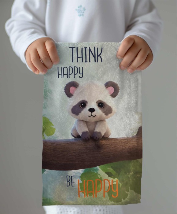 37246Ręczniczek do przedszkola 30x50 Panda niebieski dziecięcy bawełniany 18T-2