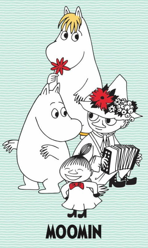 37266Ręczniczek do przedszkola 30x50 Muminki miętowy 7686 Moomins dziecięcy bawełniany Mała Mi Włóczykij Migotka do rąk-1