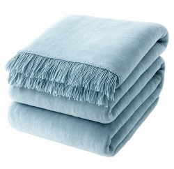 Koc Moca Design Błękitny 150x200 cm – Bawełniano-Akrylowy 