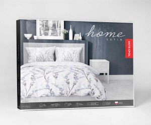 37329Pościel satynowa 140x200 Lawendowe gałązki na chłodnym błękicie – subtelny wzór, 100% bawełna 5475 B - Home Satin 71-4