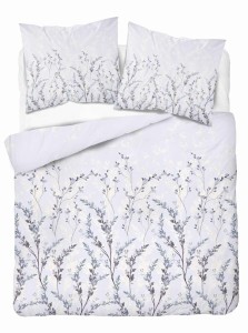37331Pościel satynowa 220x200 Lawendowe gałązki na chłodnym błękicie – subtelny wzór, 100% bawełna 5475 B - Home Satin 71-1