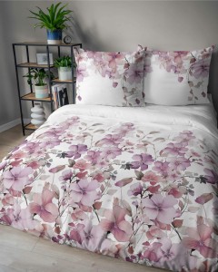 37347Pościel satynowa 140x200 Biała w pastelowe kwiaty – romantyczna elegancja, 100% bawełna - 5478 B - Home Satin 71-2