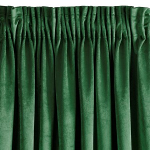 Zasłona Zaciemniająca 140x250 Na Taśmie Żabki Welur PREMIUM - Butelkowa Zielona-2