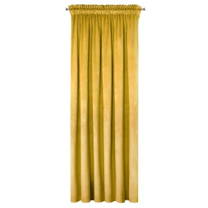 Zasłona Zaciemniająca 140x250 Na Taśmie Żabki Welur PREMIUM - Musztardowa-2