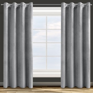 Zasłona Zaciemniająca 140x250 Na Przelotkach Welur PREMIUM - Szara-1