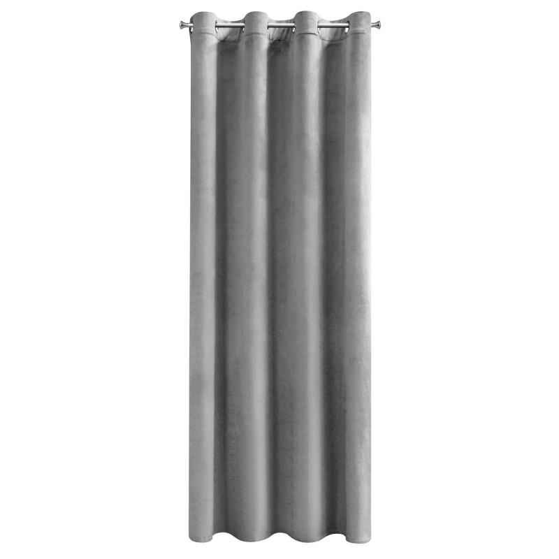 Zasłona Zaciemniająca 140x250 Na Przelotkach Welur PREMIUM - Szara-3