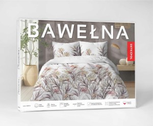 37467Pościel bawełniana biała z tropikalnymi kwiatami w ziemistych tonach – 140x200 – kolekcja Naturalis – wzór 5504 B-3