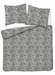 37532Pościel bawełniana biała z czarnym motywem animal print – 160x200 cm – Eden – wzór 5591 B-1