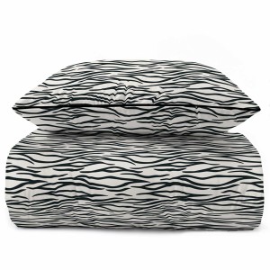 37533Pościel bawełniana biała z czarnym motywem animal print – 220x200 cm – Eden – wzór 5591 B-4