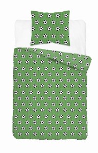 37542Pościel bawełniana 160x200 cm młodzieżowa zielona w piłki – SweetDream – wzór 5583 A-1