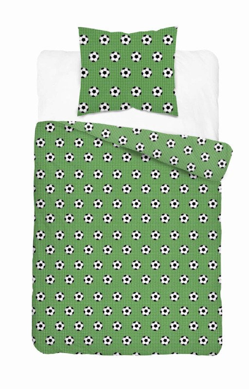 37542Pościel bawełniana 160x200 cm młodzieżowa zielona w piłki – SweetDream – wzór 5583 A-1